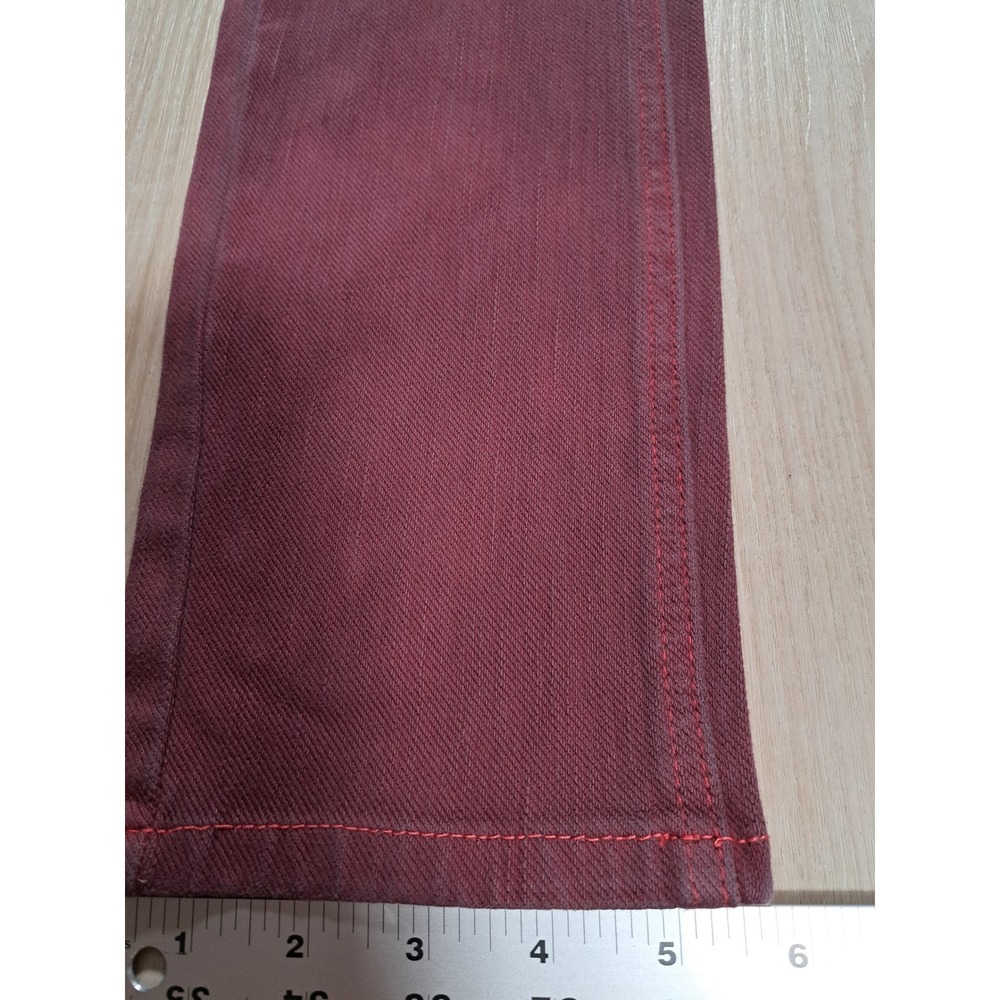 REUSE Jeans Womens‎ 30x34 Burgundy Recycled Cotton Low Rise Skinny Leg Denim - Picture 7 of 7